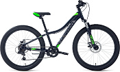 Велосипед FORWARD TWISTER 24 2.0 Disk (2023) черный/ярко-зеленый